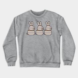 Three Bunnies Stone Stripes For Easter Crewneck Sweatshirt